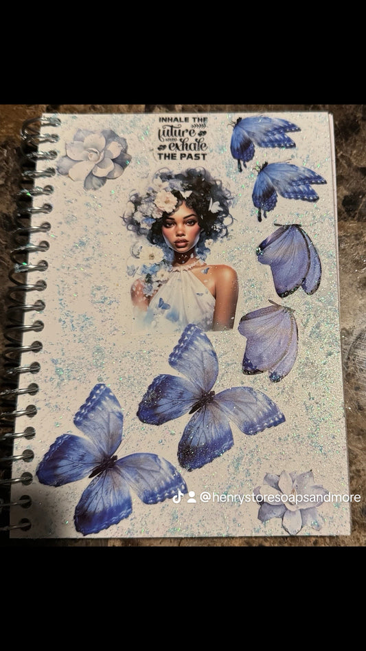 INHALE THE FUTURE EXHALE THE PAST BLUE NOTEBOOK