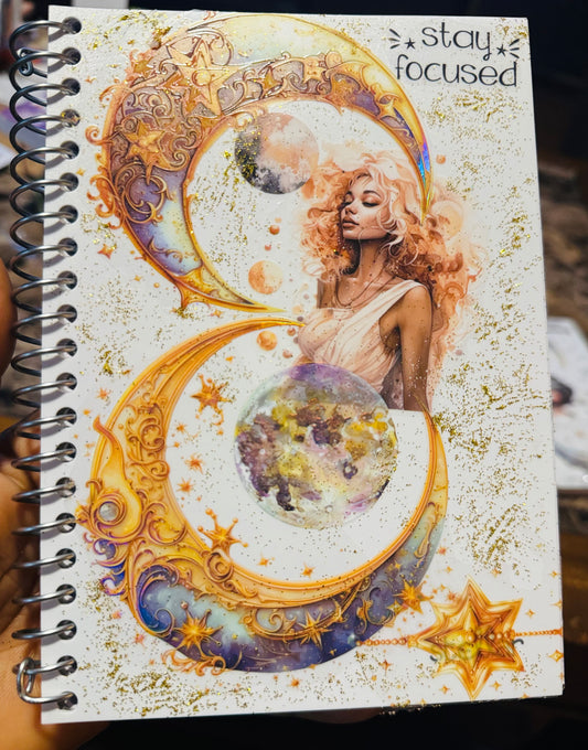 STAY FOCUSED GOLD MOON NOTEBOOK