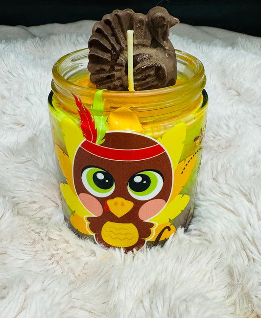 LITTLE TURKEY BLUEBERRY PUMPKIN WAFFLES SCENTED SOY WAX CANDLE