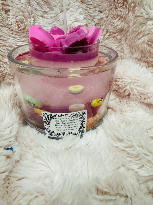 BUBBLE GUM WATERMELON BLACK RASPBERRY VANILLA DESSERT SOY WAX CANDLE