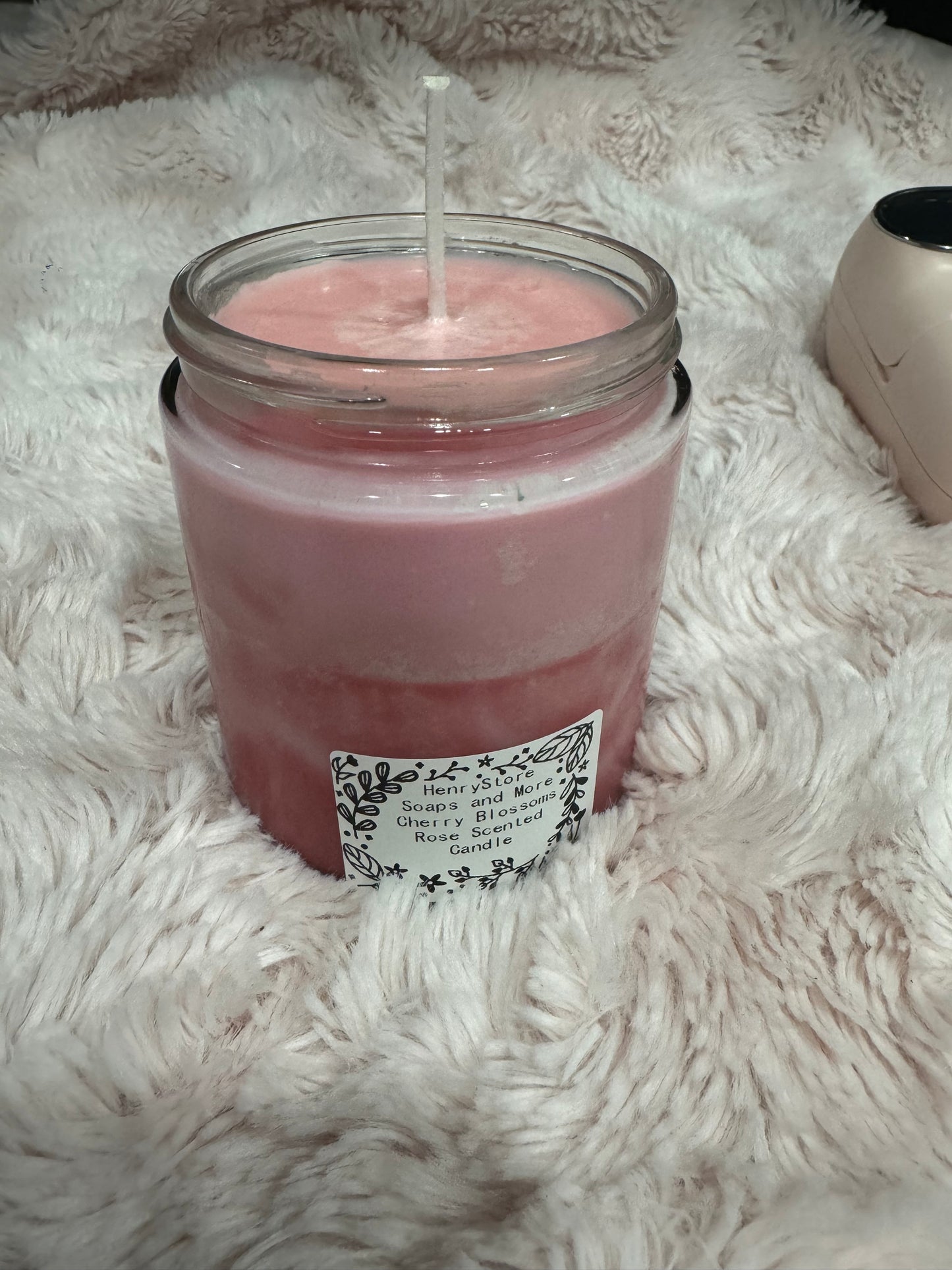 CHERRY BLOSSOMS ROSE SCENTED SOY WAX CANDLE